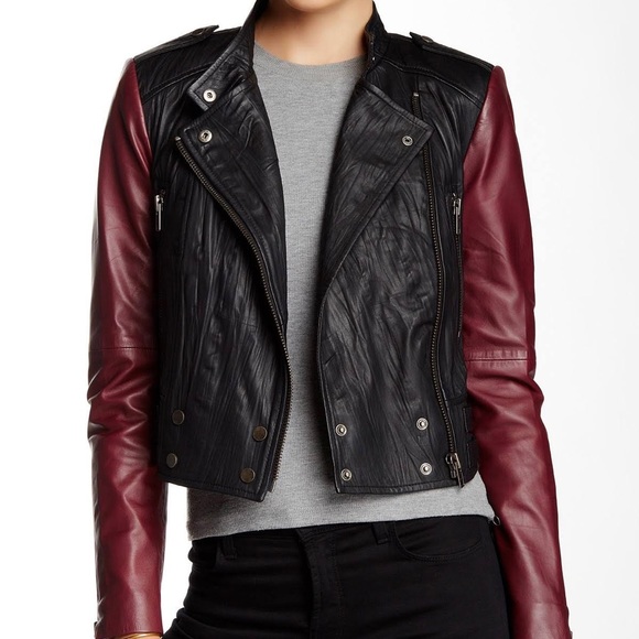 Walter Baker Jackets & Blazers - Walter Baker Vikki Two Toned Motorcycle Leather Jacket